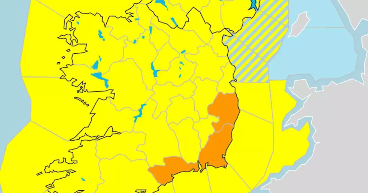 Heavy rain falls across country with flood warnings in place until evening