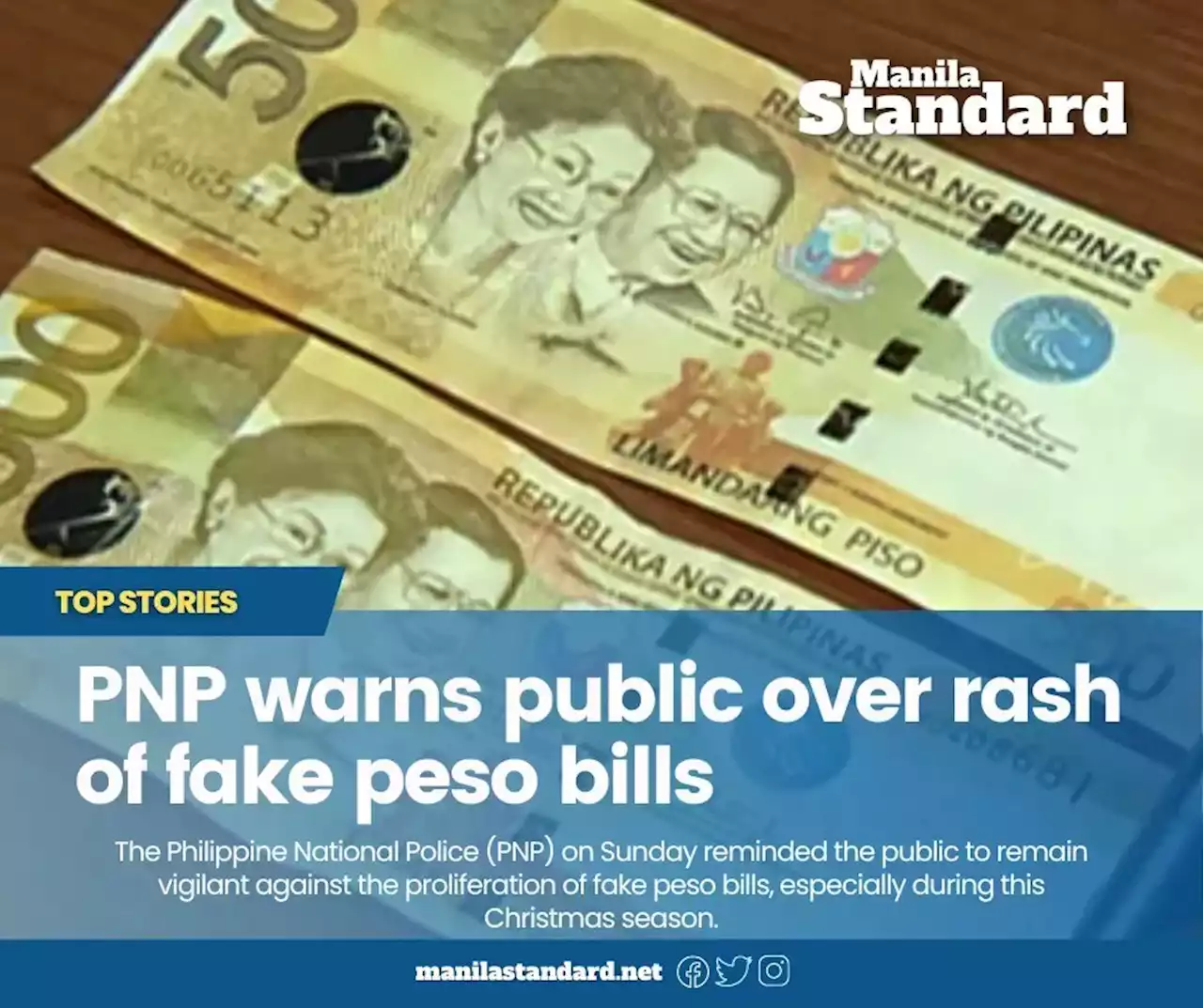 PNP warns public over rash of fake peso bills