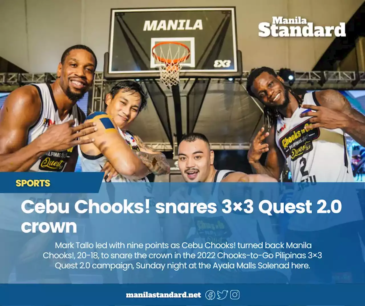 Cebu Chooks! snares 3×3 Quest 2.0 crown