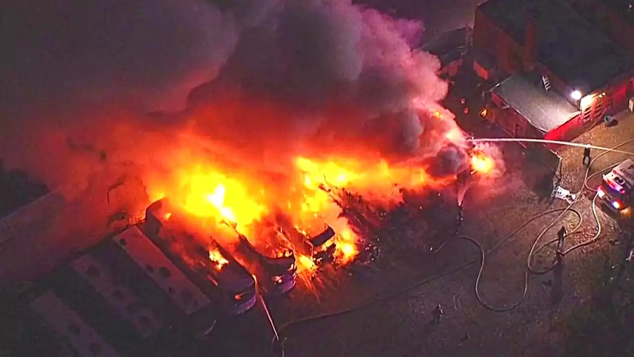 NJ Fire Engulfs at Least a Half-Dozen Buses With Possible NYC Parade Ties