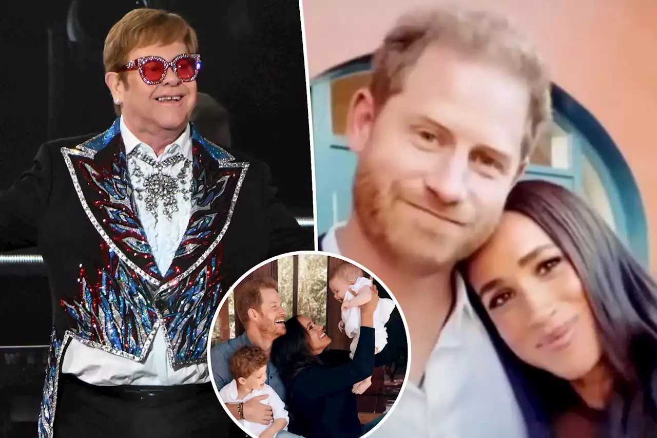 Prince Harry, Meghan Markle thank Elton John for ‘being friends to our kids’