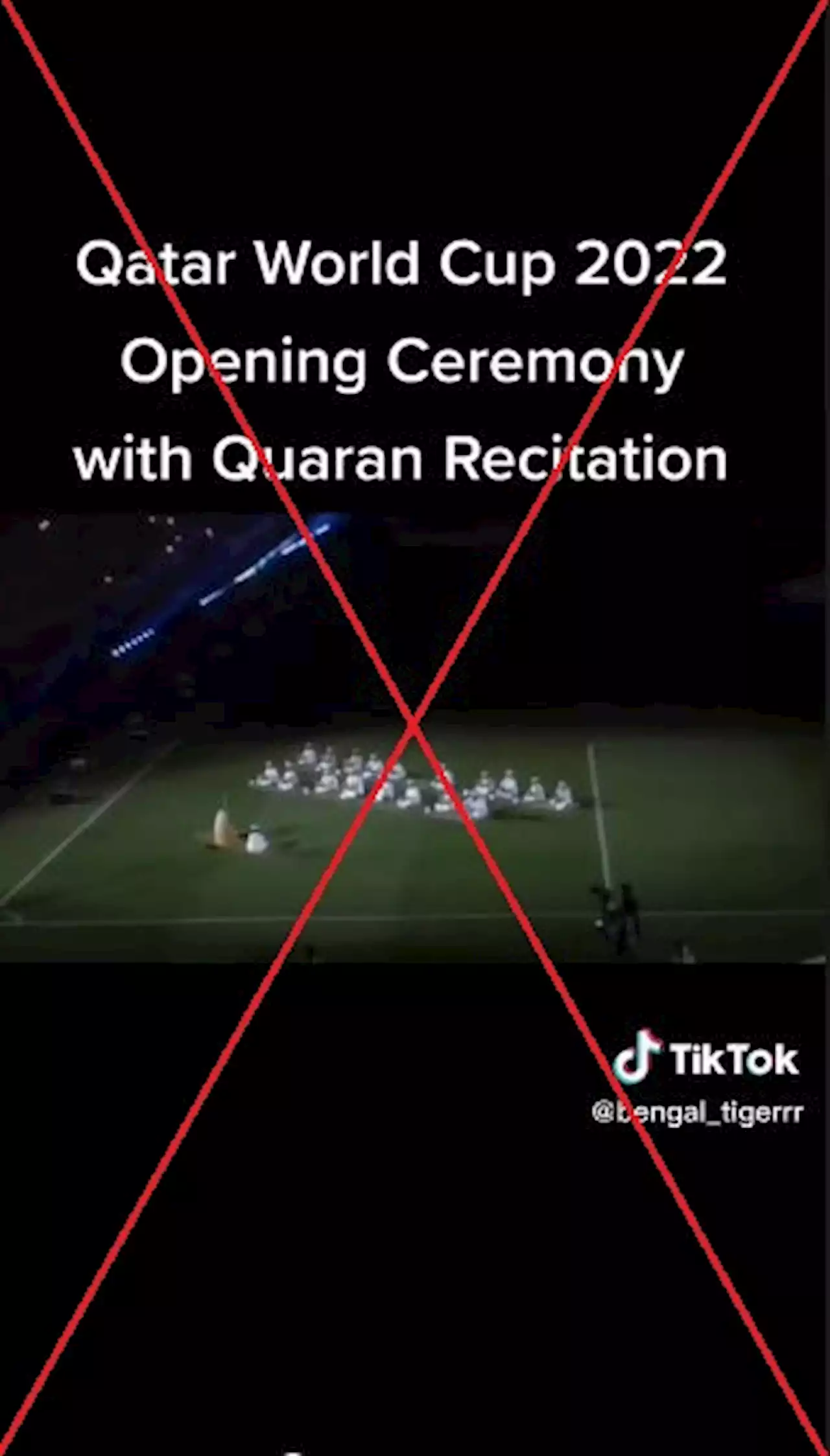 Video shows Koran recital at stadium ceremony one year before Qatar World Cup