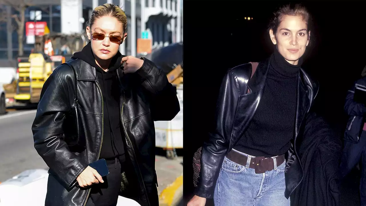 Gigi Hadid Wears Leather Like A ’90s Supermodel