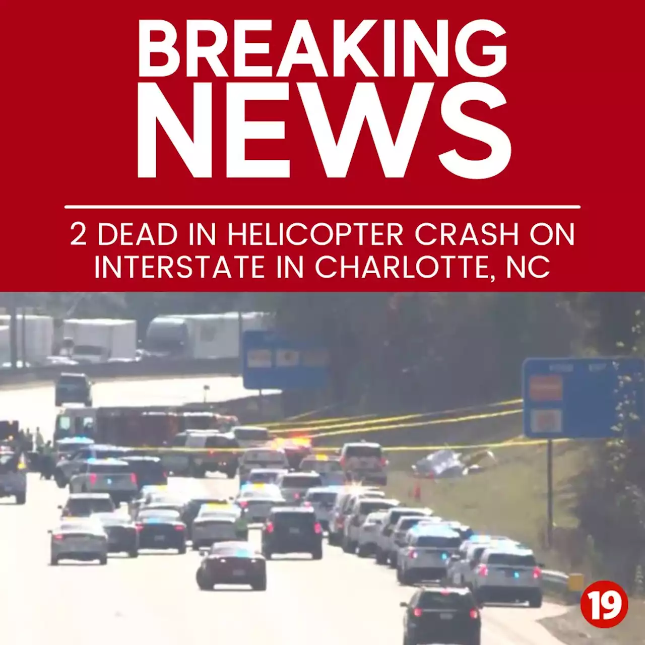 2 dead in helicopter crash on interstate in Charlotte