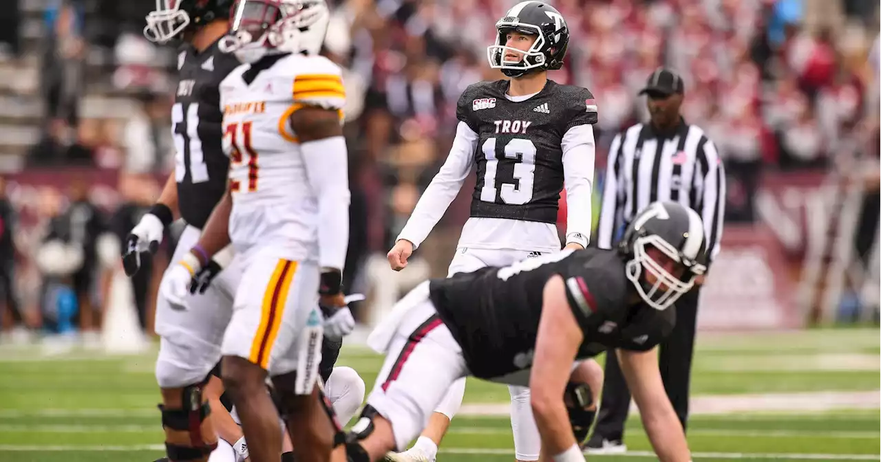 Steady as a rock Troy kicker Brooks Buce has overcome hip injury