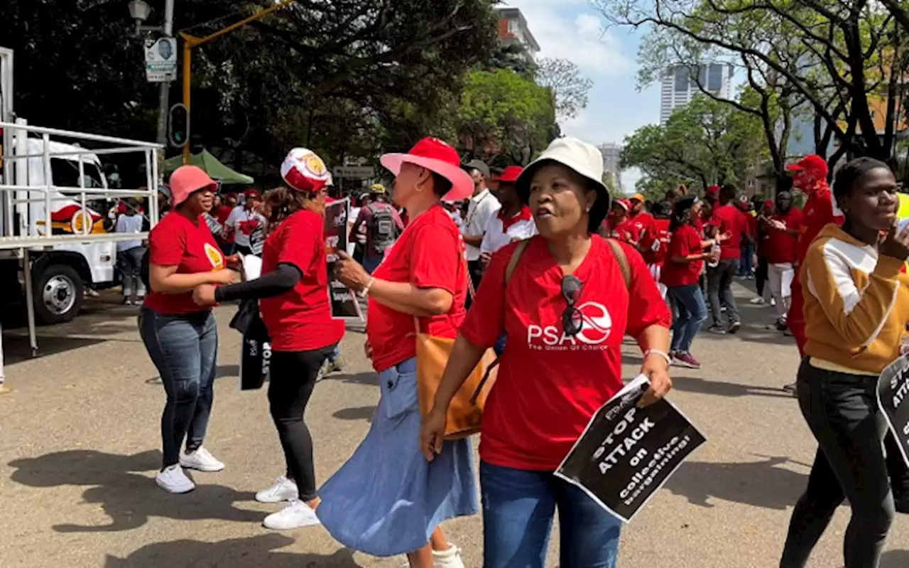 Cosatu, Fedusa, Saftu members picket outside Treasury offices over wage hike