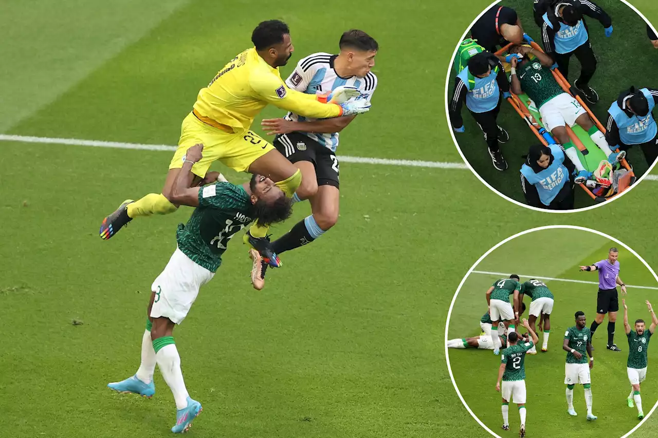 Saudi Arabia’s Yasser Al-Shahran takes scary knee to head during World Cup upset