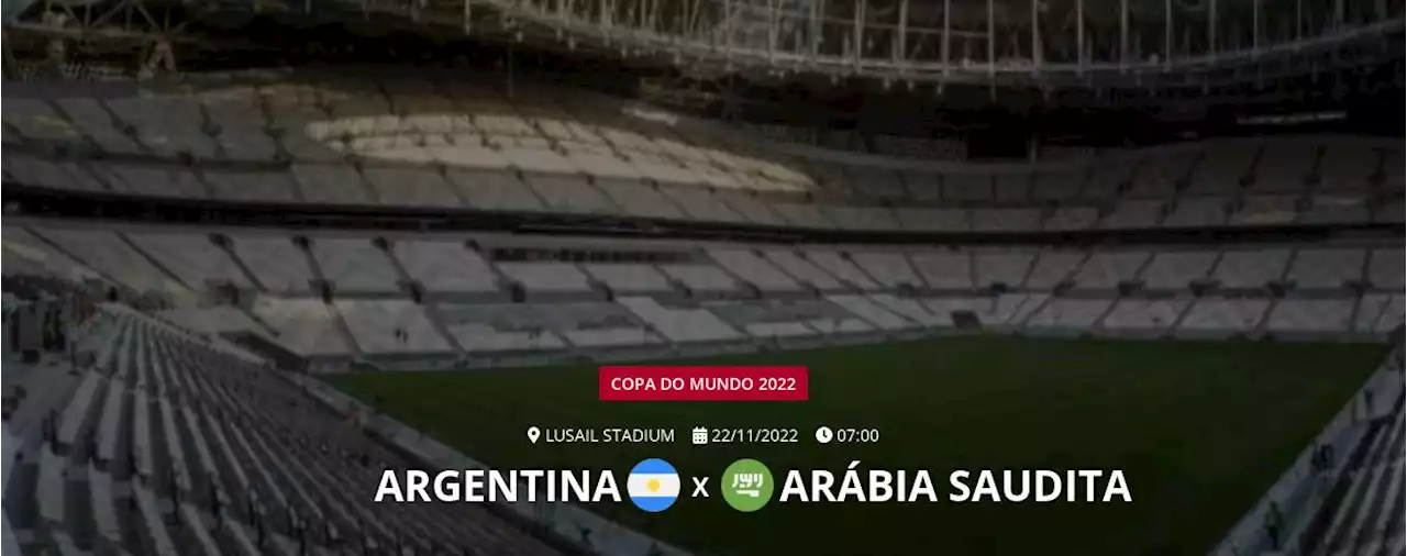 Ao vivo - Argentina x Arábia Saudita - Copa do Mundo 2022 - Acompanhe todos os lances