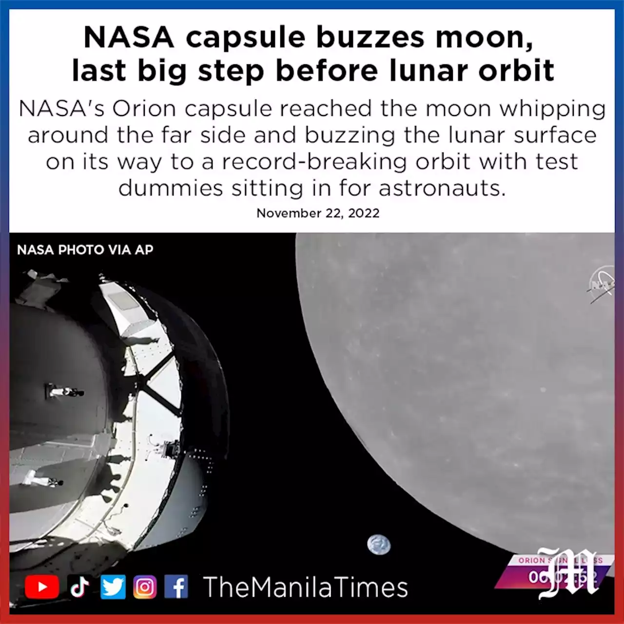 NASA capsule buzzes moon, last big step before lunar orbit