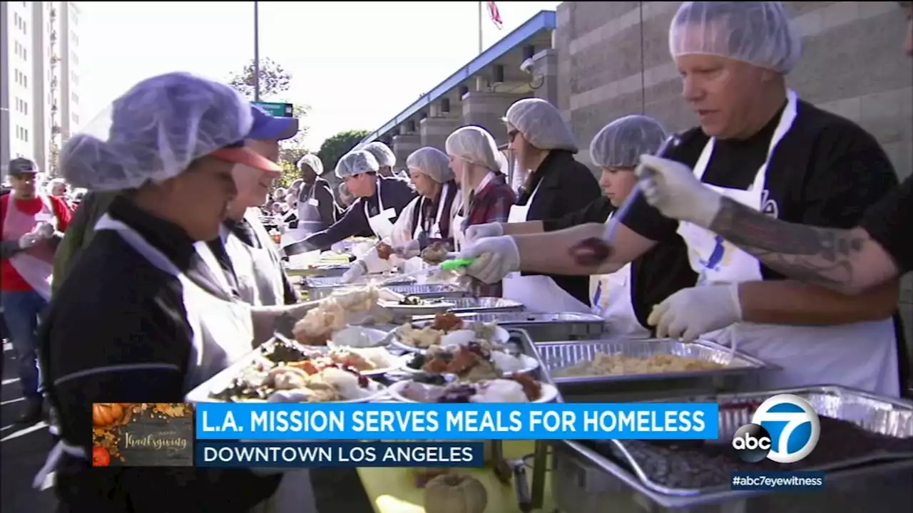 Los Angeles Mission serving 1,500 Thanksgiving meals on Skid Row