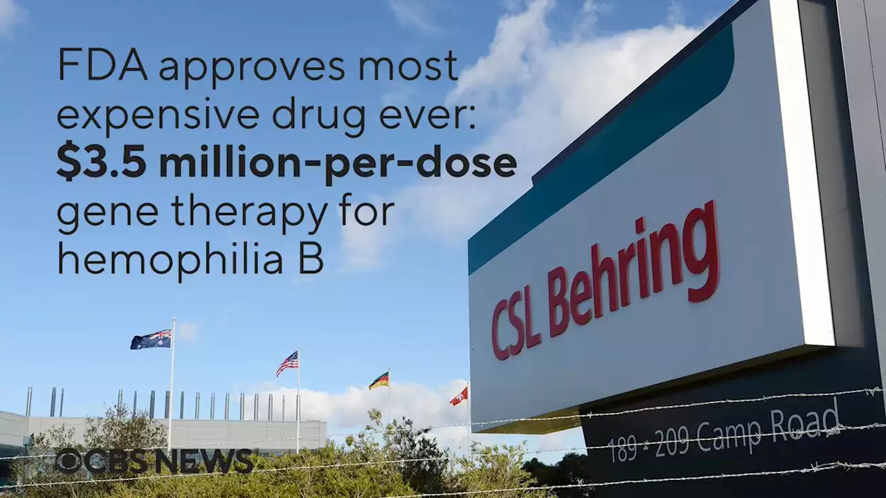 FDA approves most expensive drug ever, a $3.5 million-per-dose gene therapy for hemophilia B