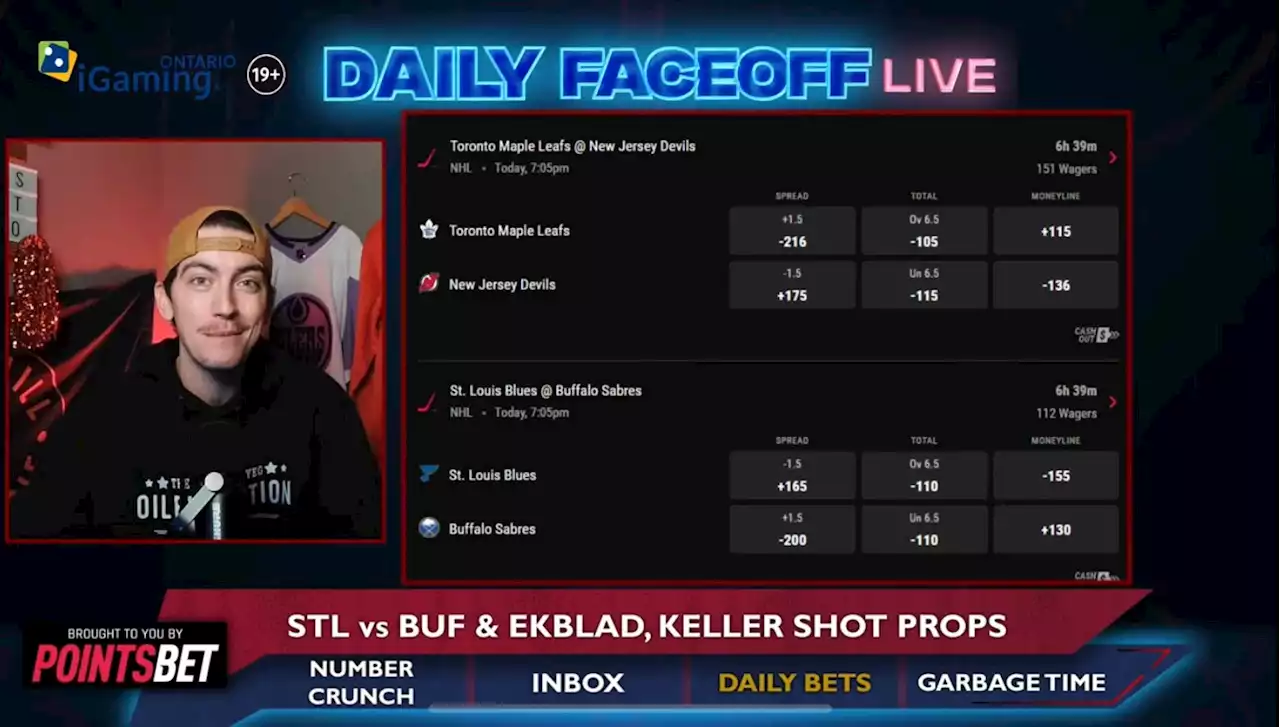 PointsBet Daily Bets: Blues/Sabres & Ekblad/Keller shot props - Daily Faceoff