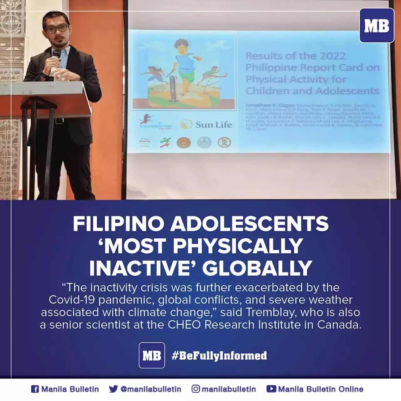 Filipino adolescents ‘most physically inactive’ globally