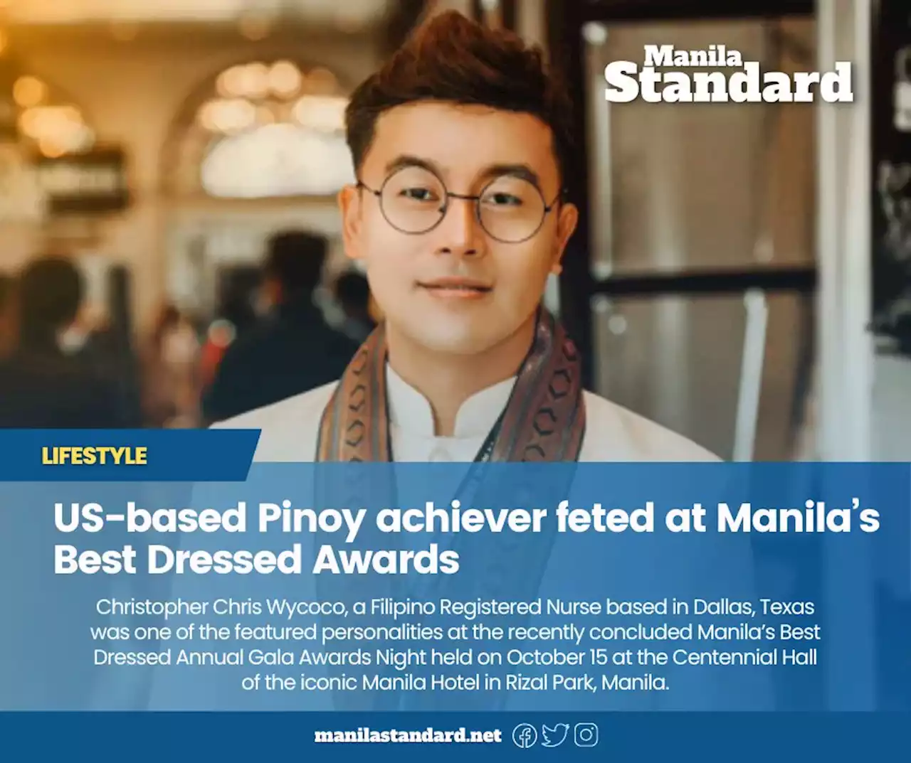 US-based Pinoy achiever feted at Manila’s Best Dressed Awards