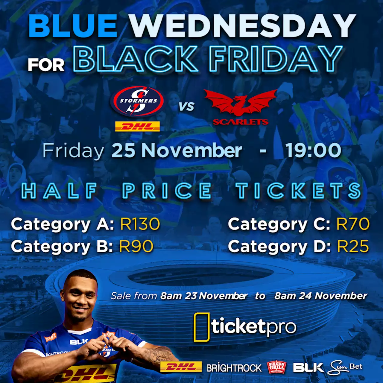 Ticketpro - DHL Stormers vs Scarlets - 25th of November 2022 -