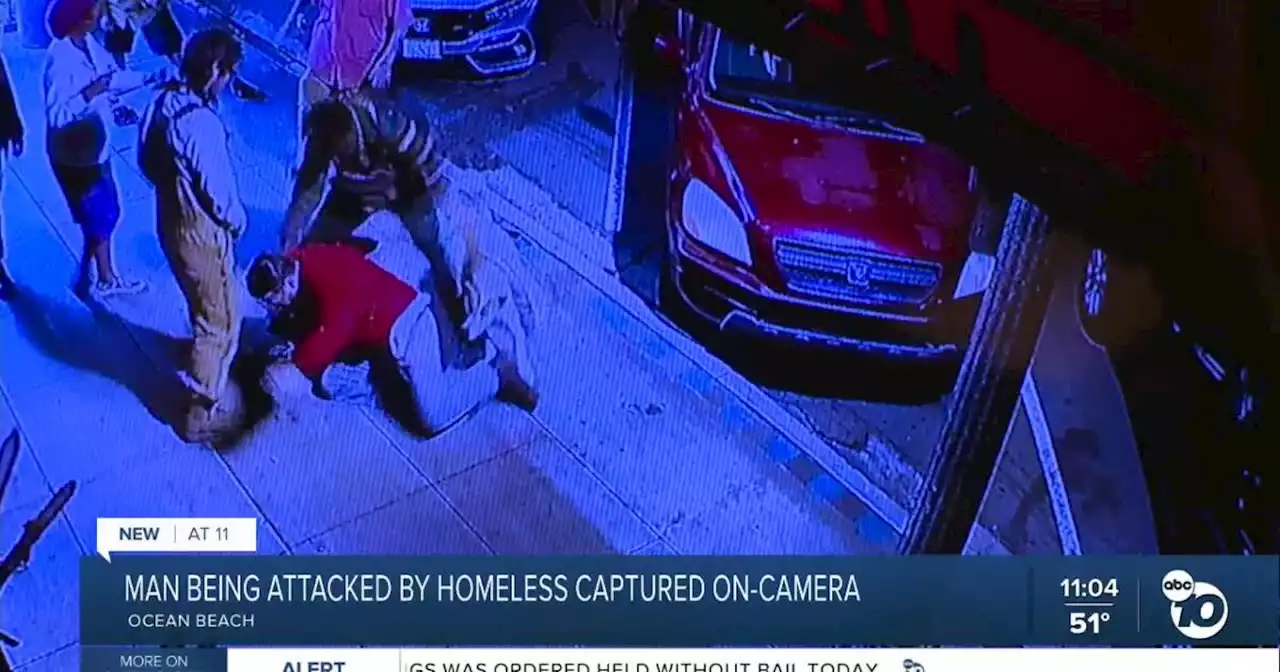 Caught on camera: Ocean Beach man attacked by group of homeless people