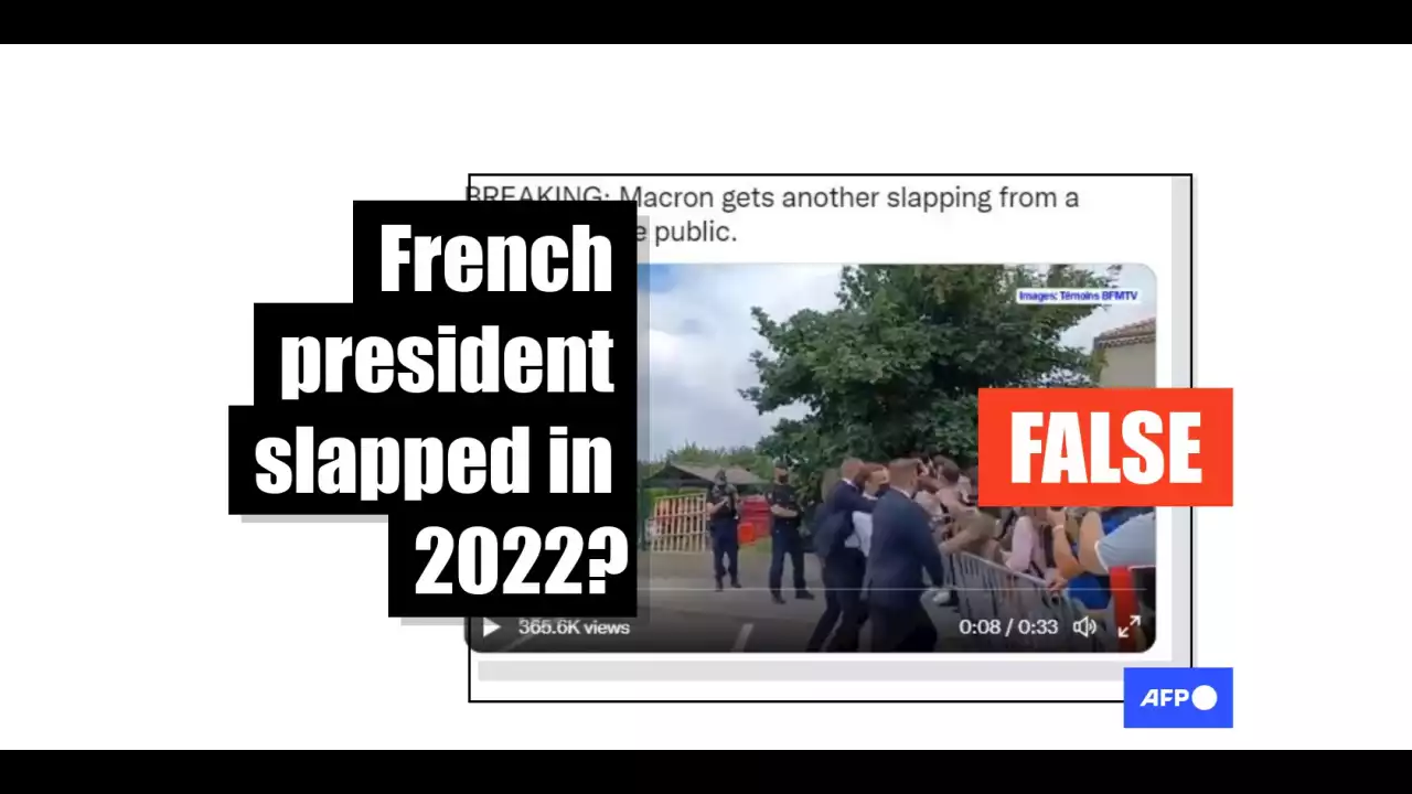 Videos show France's Macron slapped in 2021, not recently