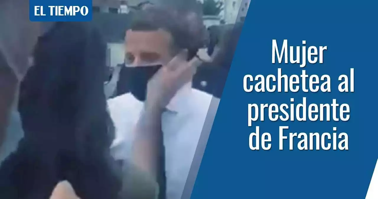 Emmanuel Macron recibió fuerte bofetada de una mujer en París