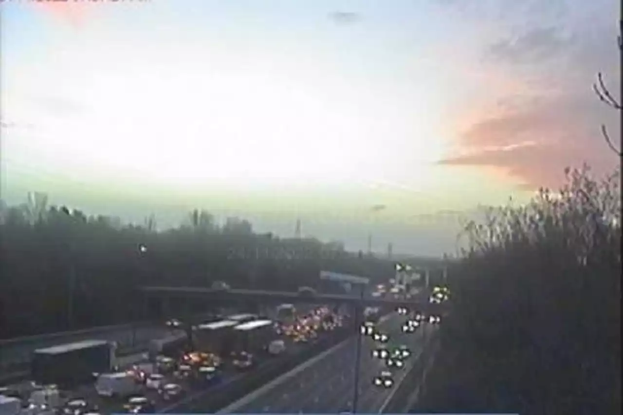 M6 crash causing rush hour delays and miles of queuing traffic this morning