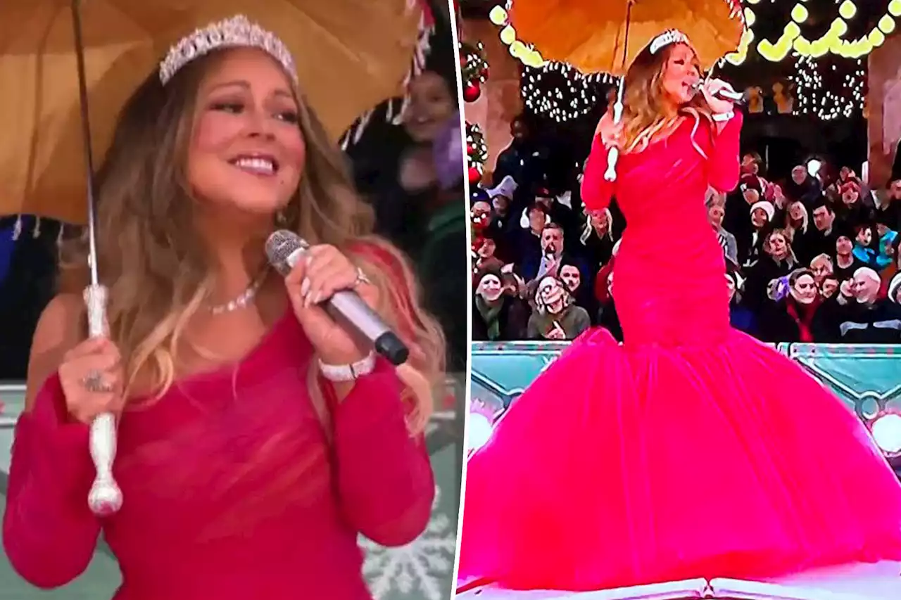 Mariah Carey brings Christmas spirit to Thanksgiving Day Parade in tiara, ballgown