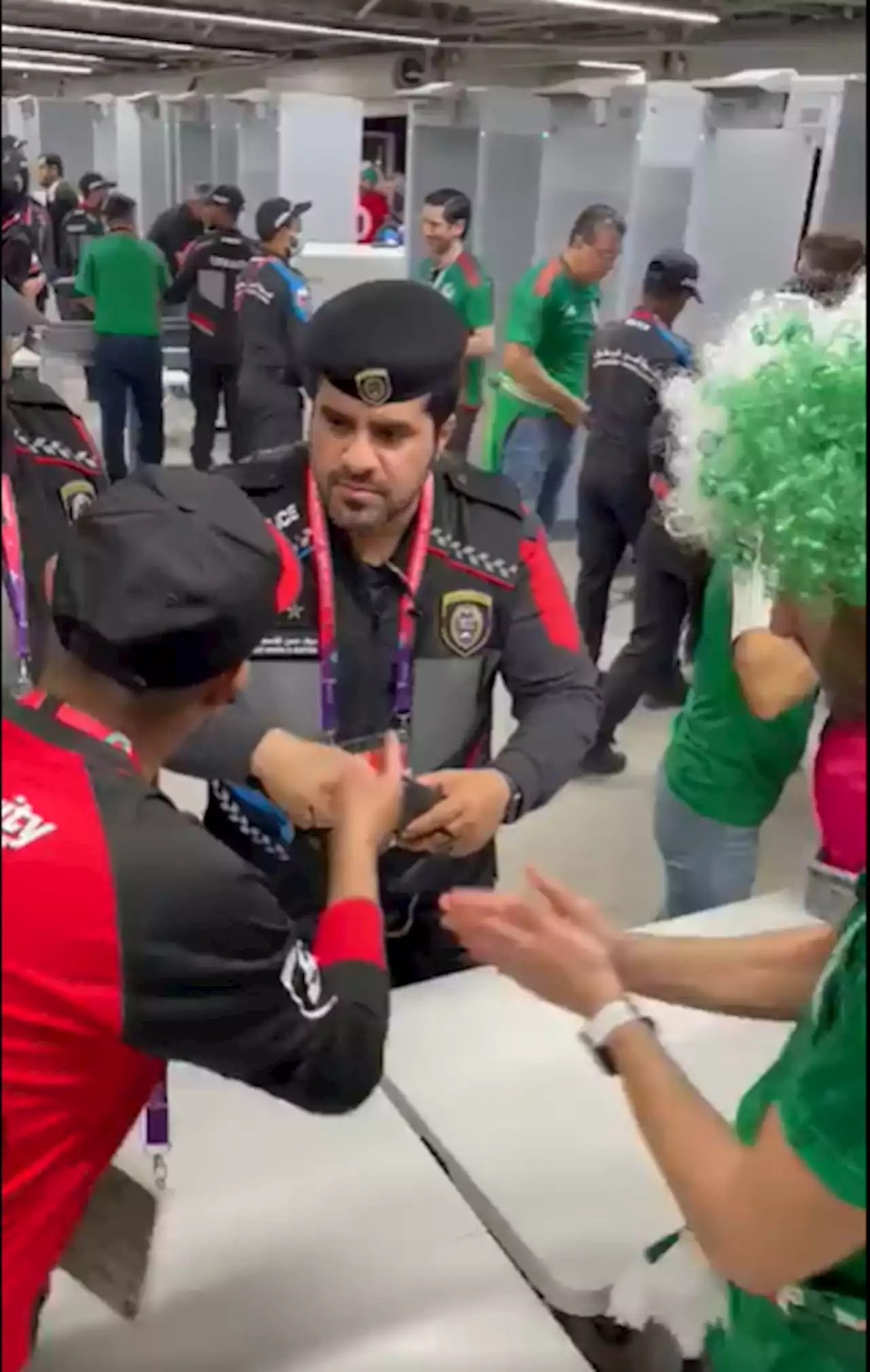 Fan hilariously uses binoculars to try and sneak alcohol into Mexico vs Poland game