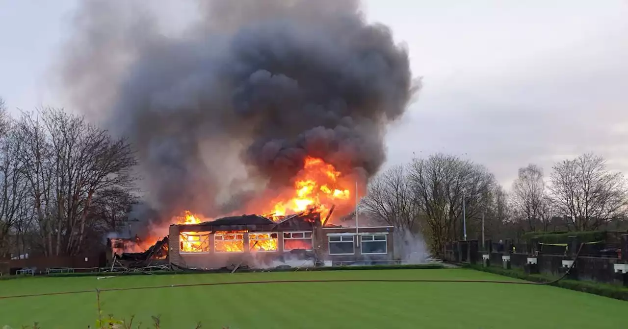 Fire rips through bowling club in Milngavie as firefighters battle flames