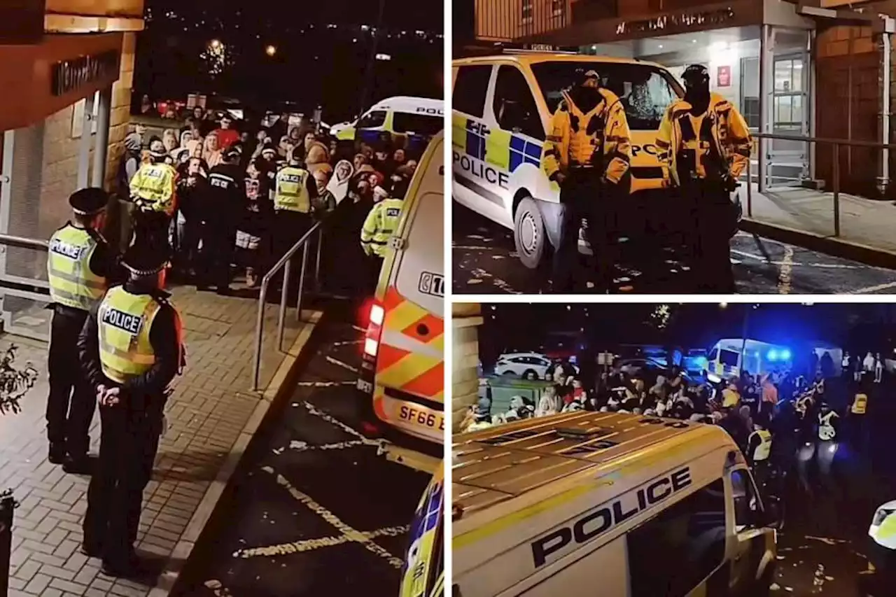 Dozens of people protest for cops to remove person from Glasgow home