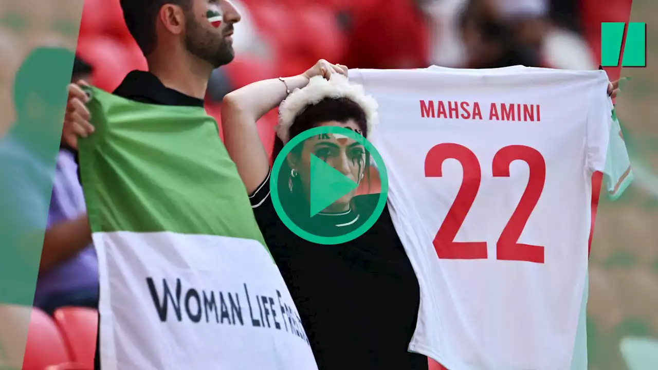 Au Mondial, cette fan iranienne empêchée d'afficher le nom de Mahsa Amini