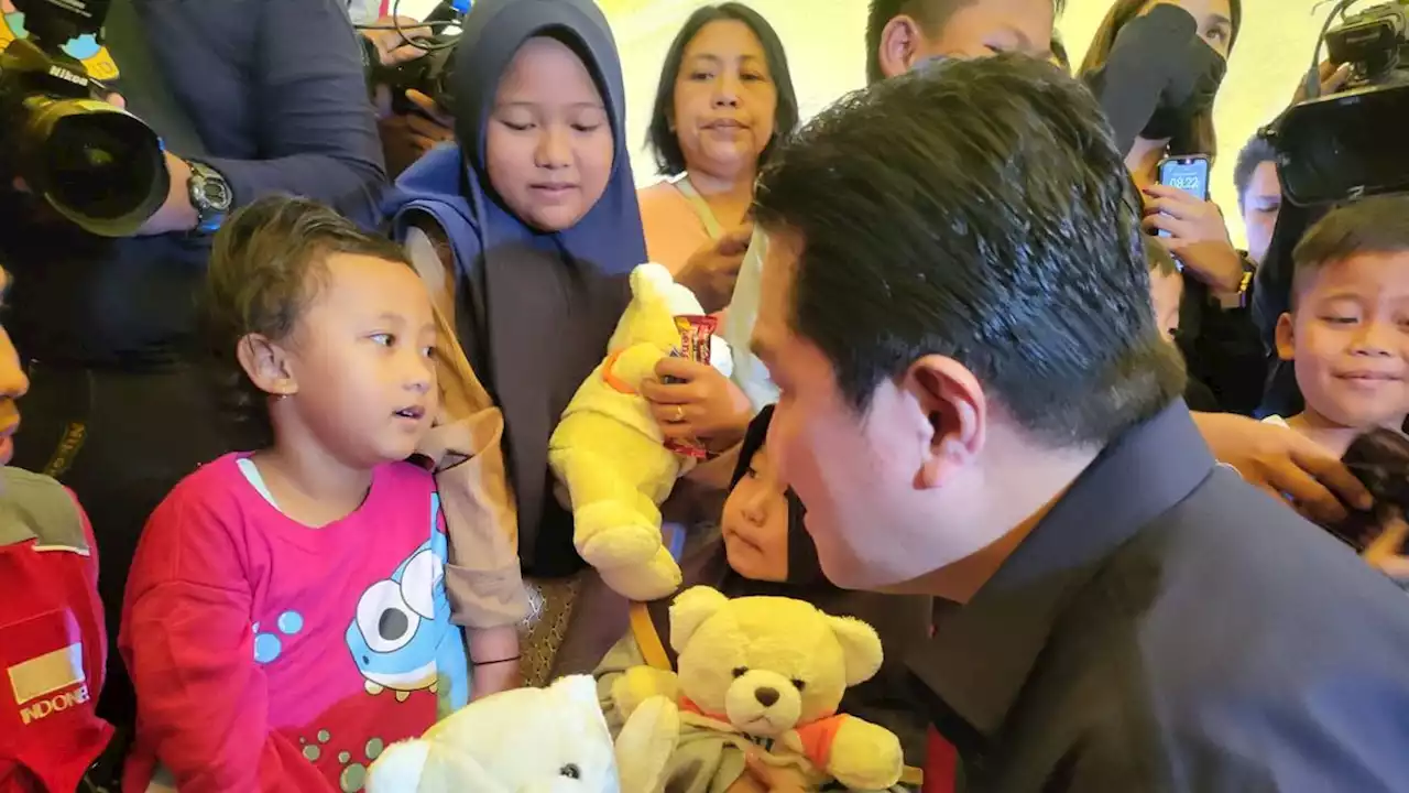 Menteri BUMN Erick Thohir Kunjungi Trauma Healing Korban Gempa Cianjur