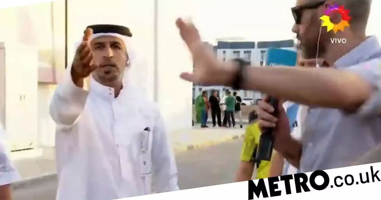 Qataris stop presenter from interviewing football fan in wheelchair live on air