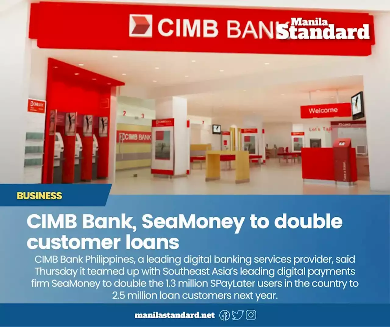 CIMB Bank, SeaMoney to double customer loans