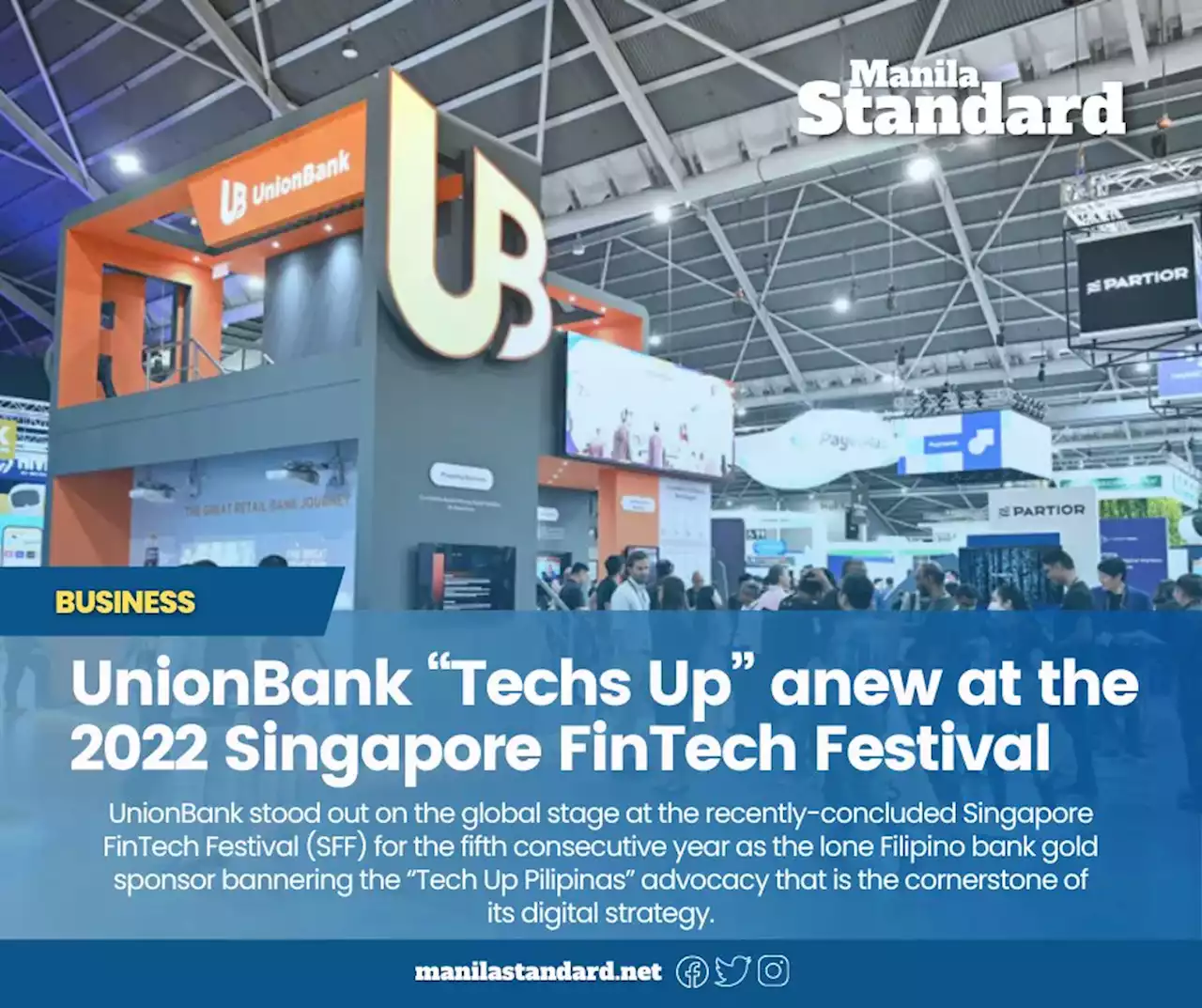 UnionBank “Techs Up” anew at the 2022 Singapore FinTech Festival