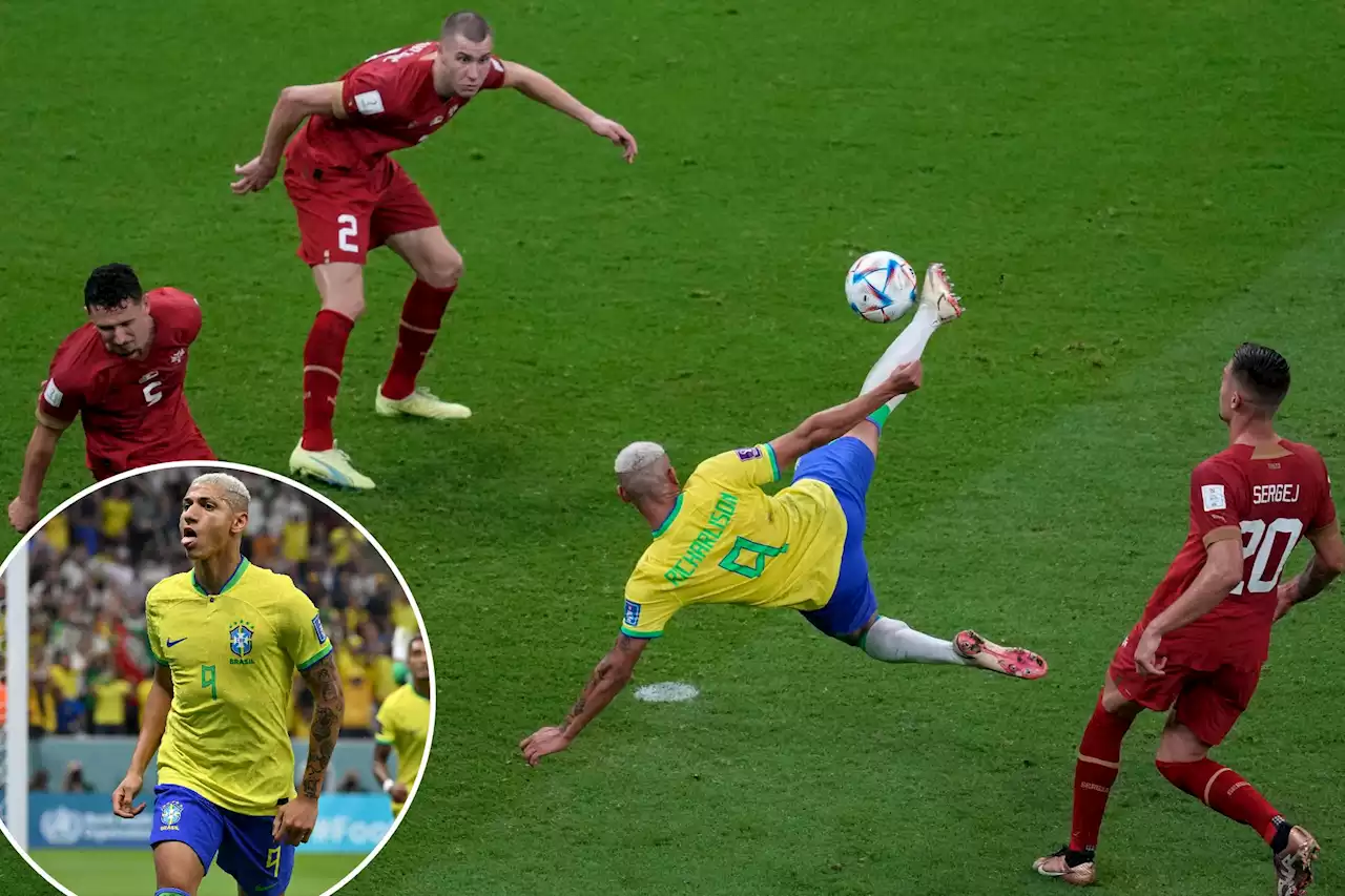 Richarlison scores the goal of the World Cup in Brazil’s impressive win