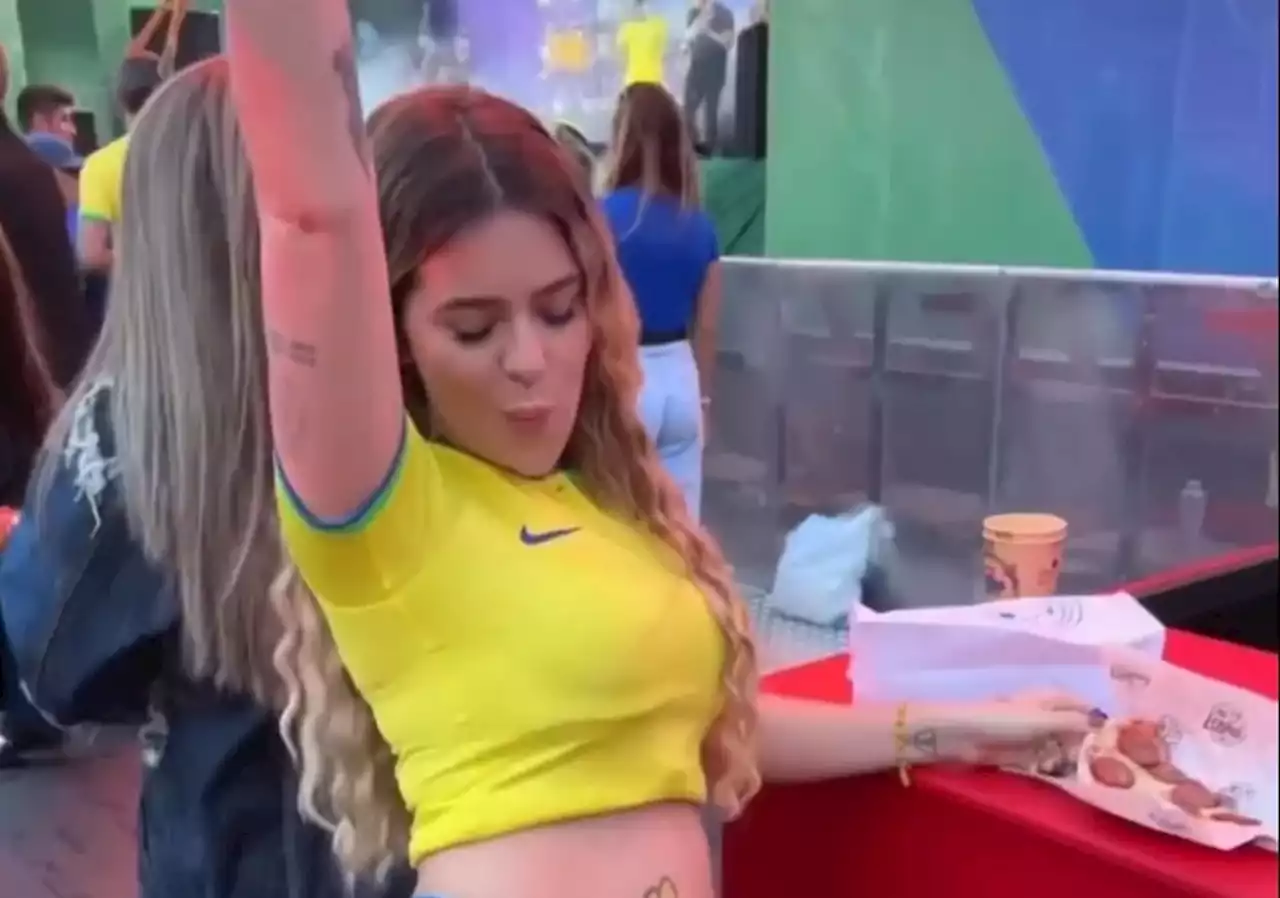 Viih Tube deixa barriga e calcinha à mostra para comemorar vitória do Brasil na Copa