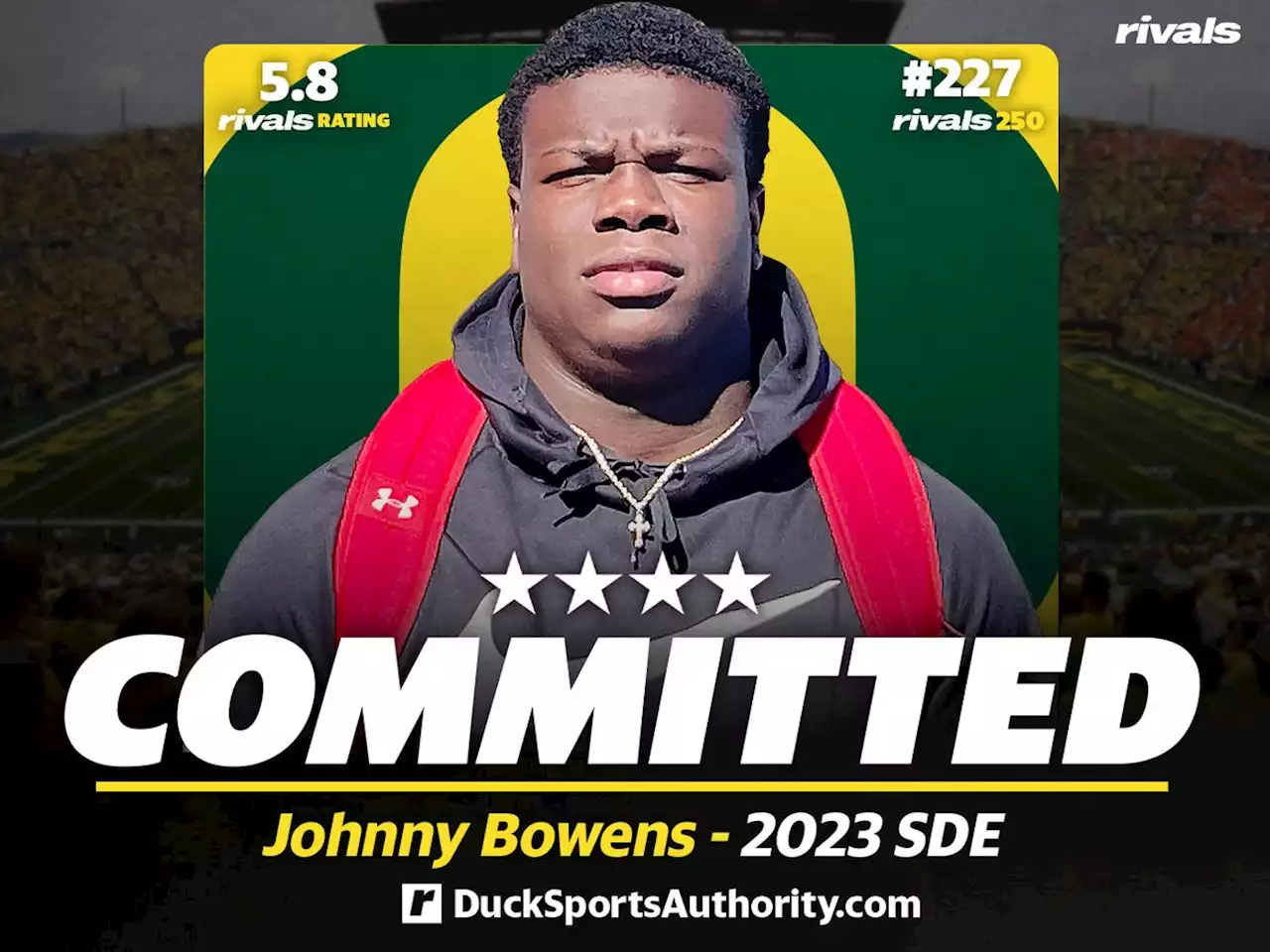 Rivals.com - Oregon secures commitment from four-star DL Johnny Bowens over Texas A&M