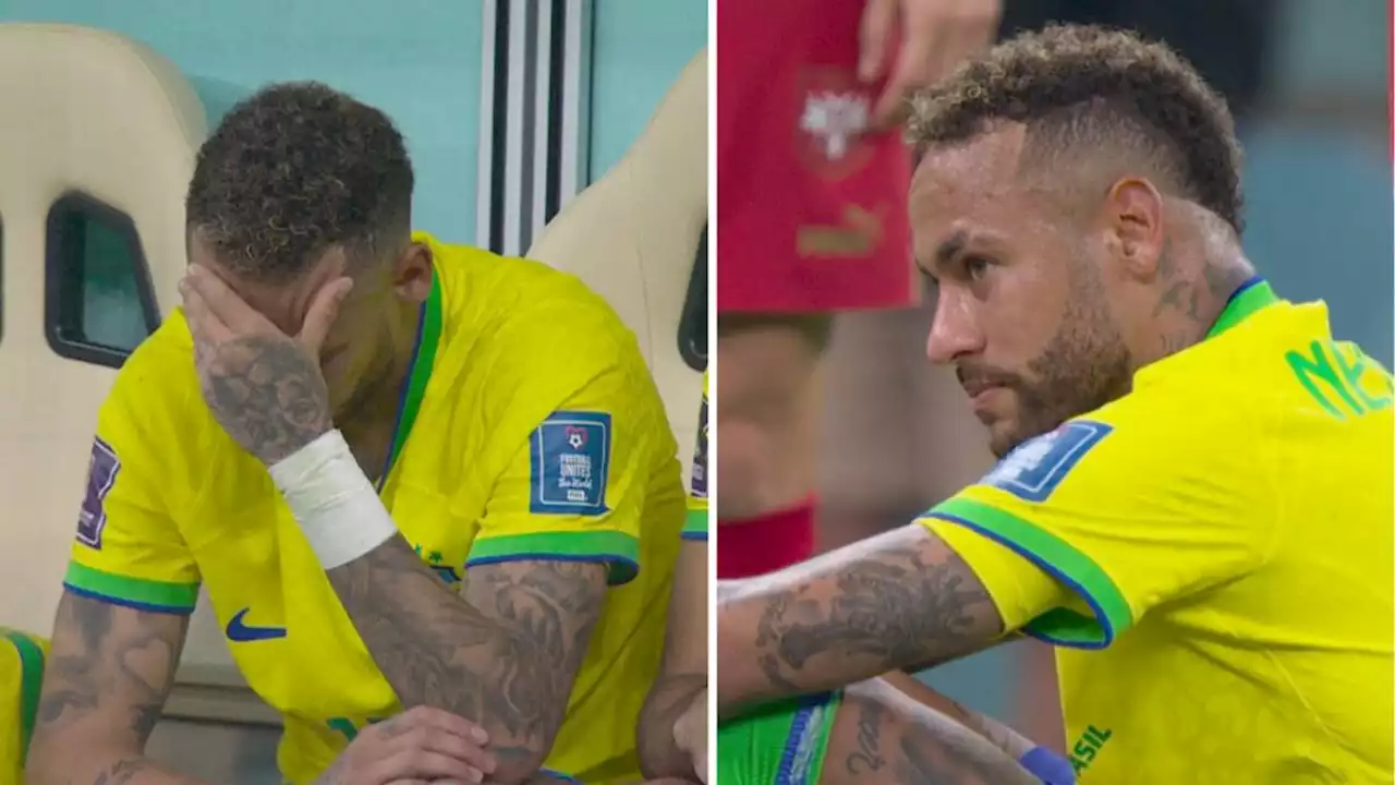 Fotboll: Mörka bilderna – Neymar bröt ihop på bänken: ”Oroliga för honom”