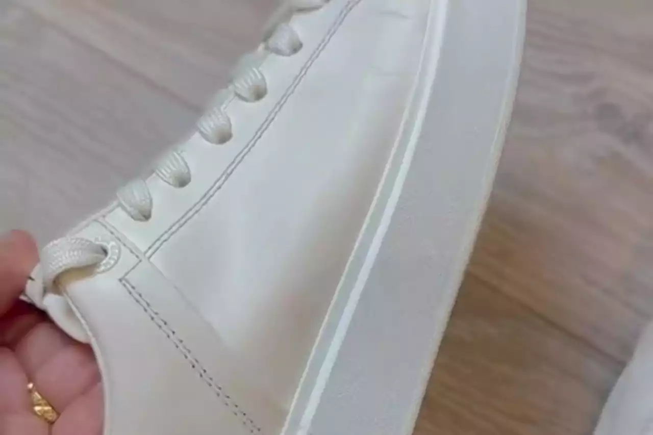 Woman reveals the easy 10p trick to keeping your all-white trainers pristine