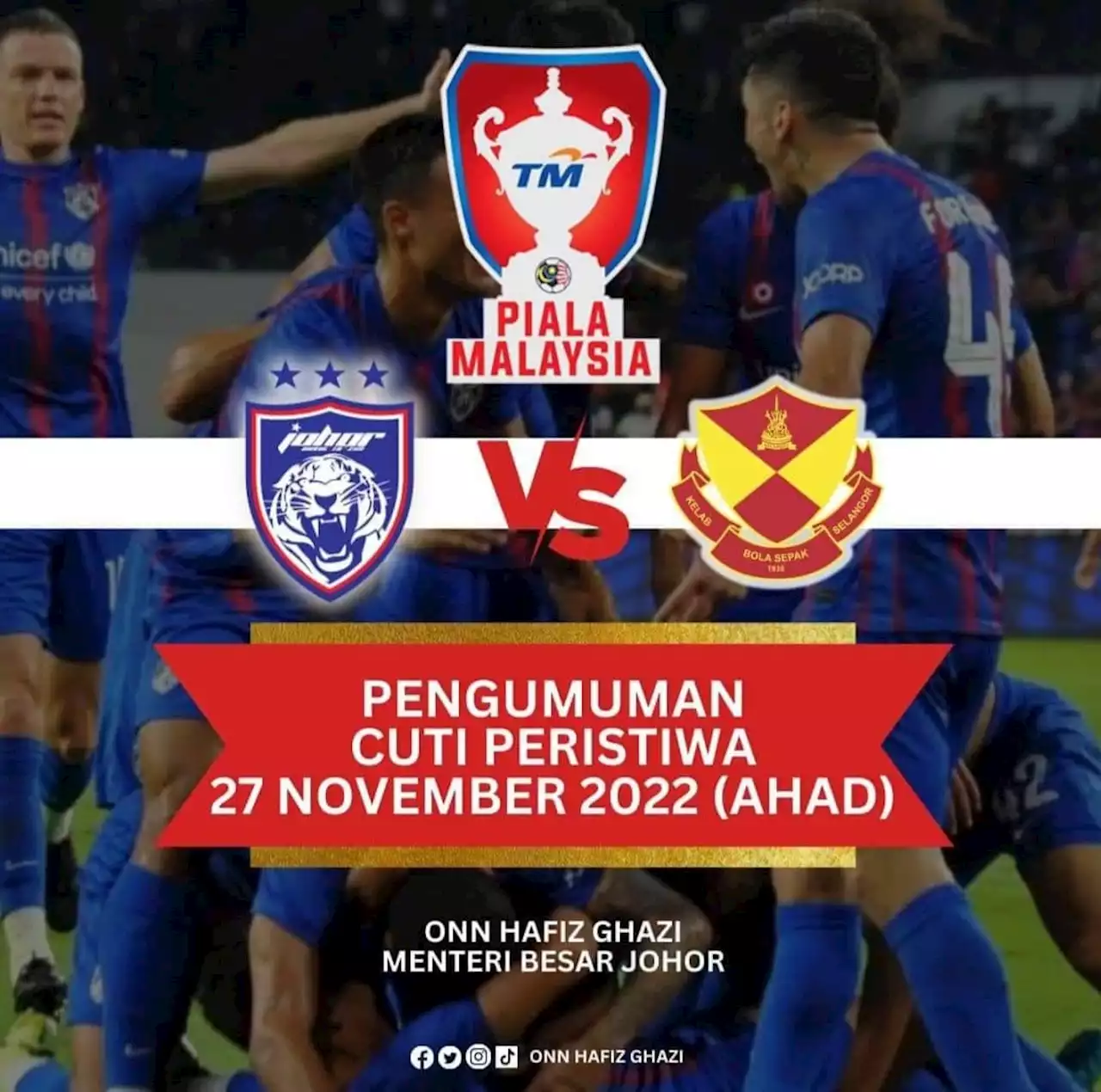 Johor cuti Ahad, hargai penyokong JDT