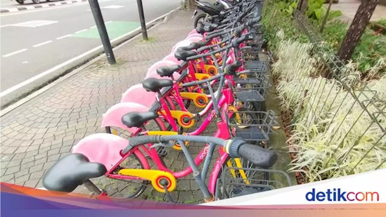 Layanan Sewa Sepeda 'Gowes' Terbengkalai di Taman Menteng Jakpus