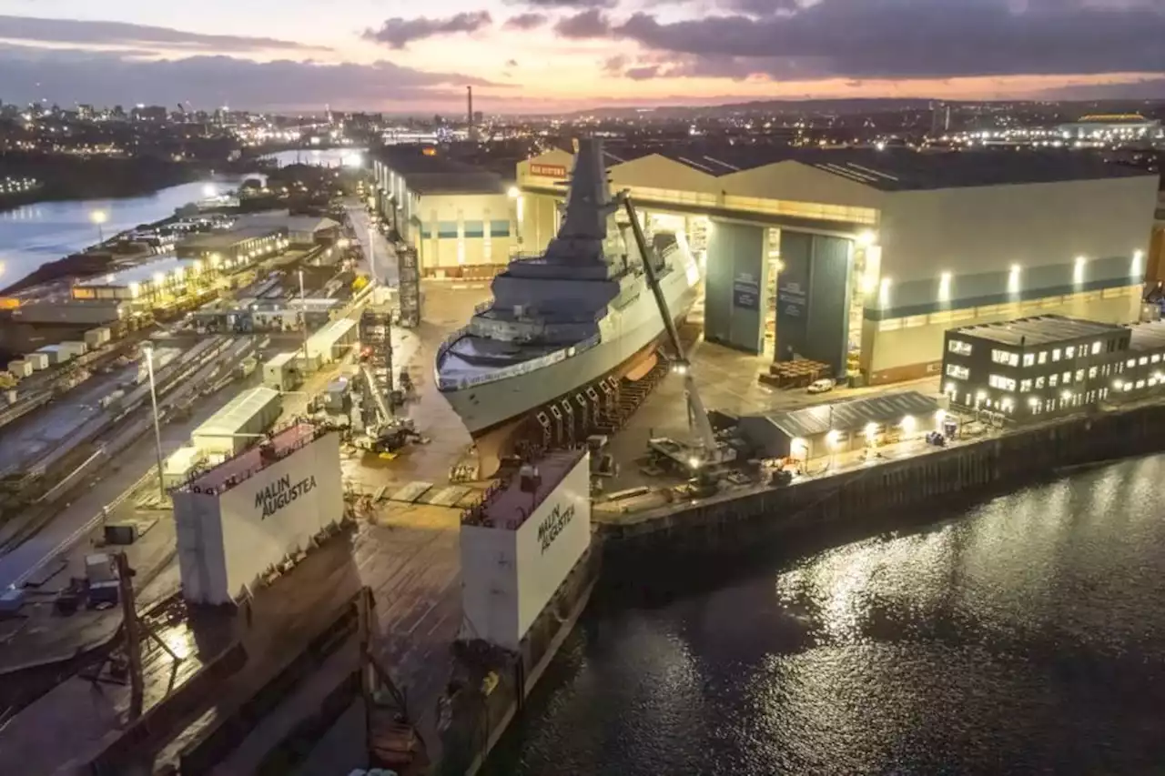 WATCH: HMS Glasgow moved onto giant barge for sea launch