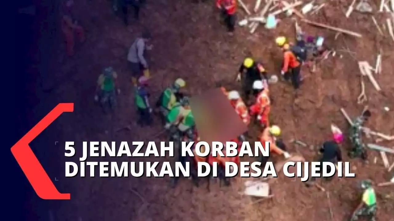 Drone Rekam Proses Pencarian Korban Longsor di Desa Cijedil, 5 Jenazah Ditemukan!