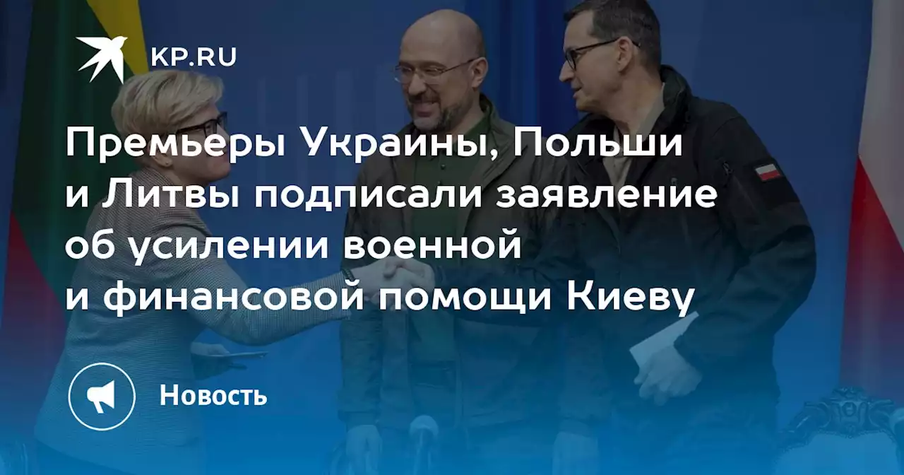 Премьеры Украины, Польши и Литвы подписали заявление об усилении военной и финансовой помощи Киеву