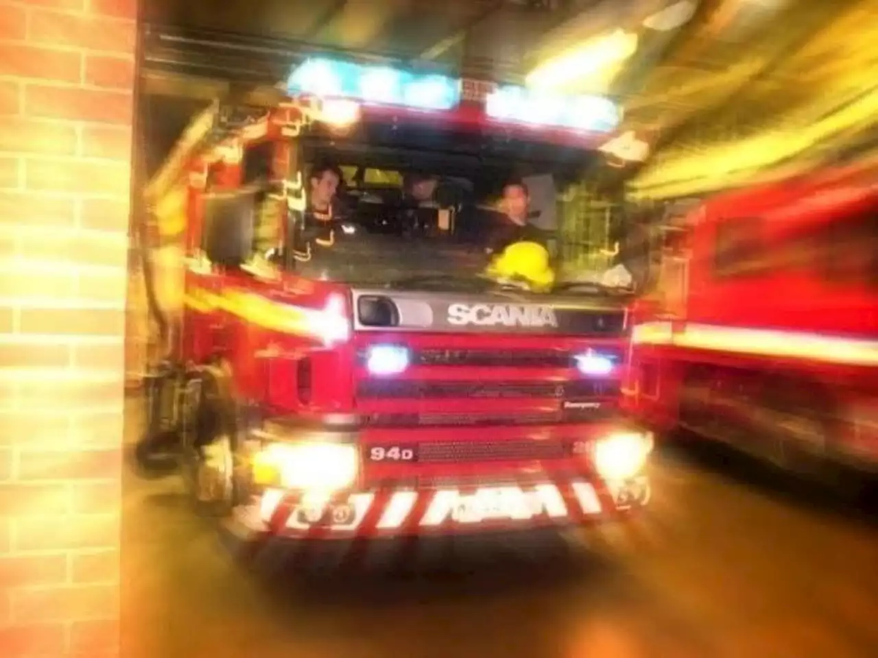 Firefighters use two breathing apparatus after being called to blaze at Penwortham house today