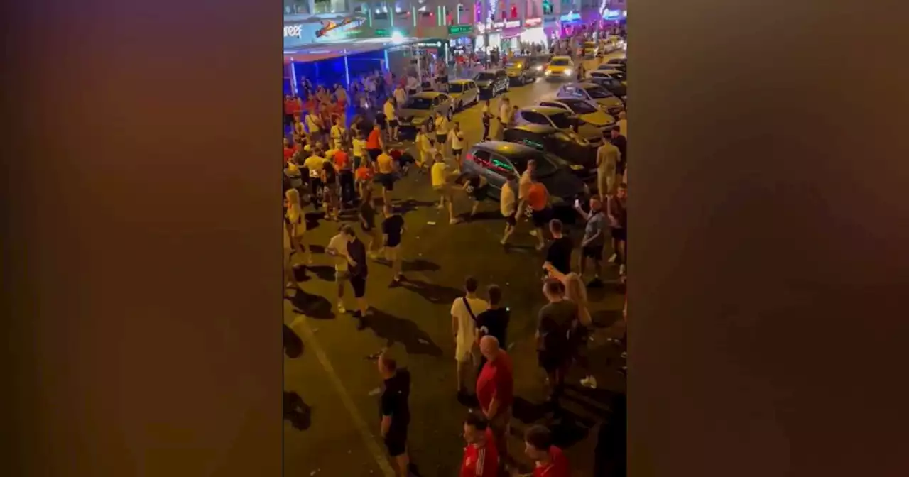 England and Wales fans clash in brutal scenes on Tenerife strip