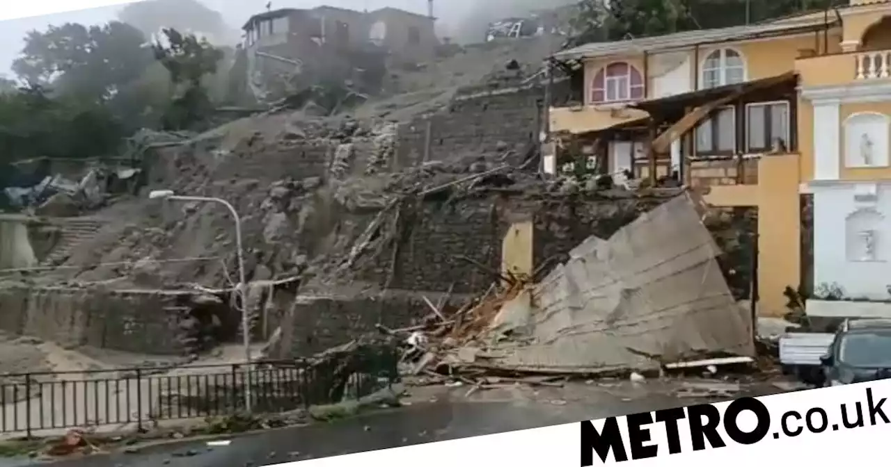 Search for survivors after Italian holiday island Ischia hit by landslides