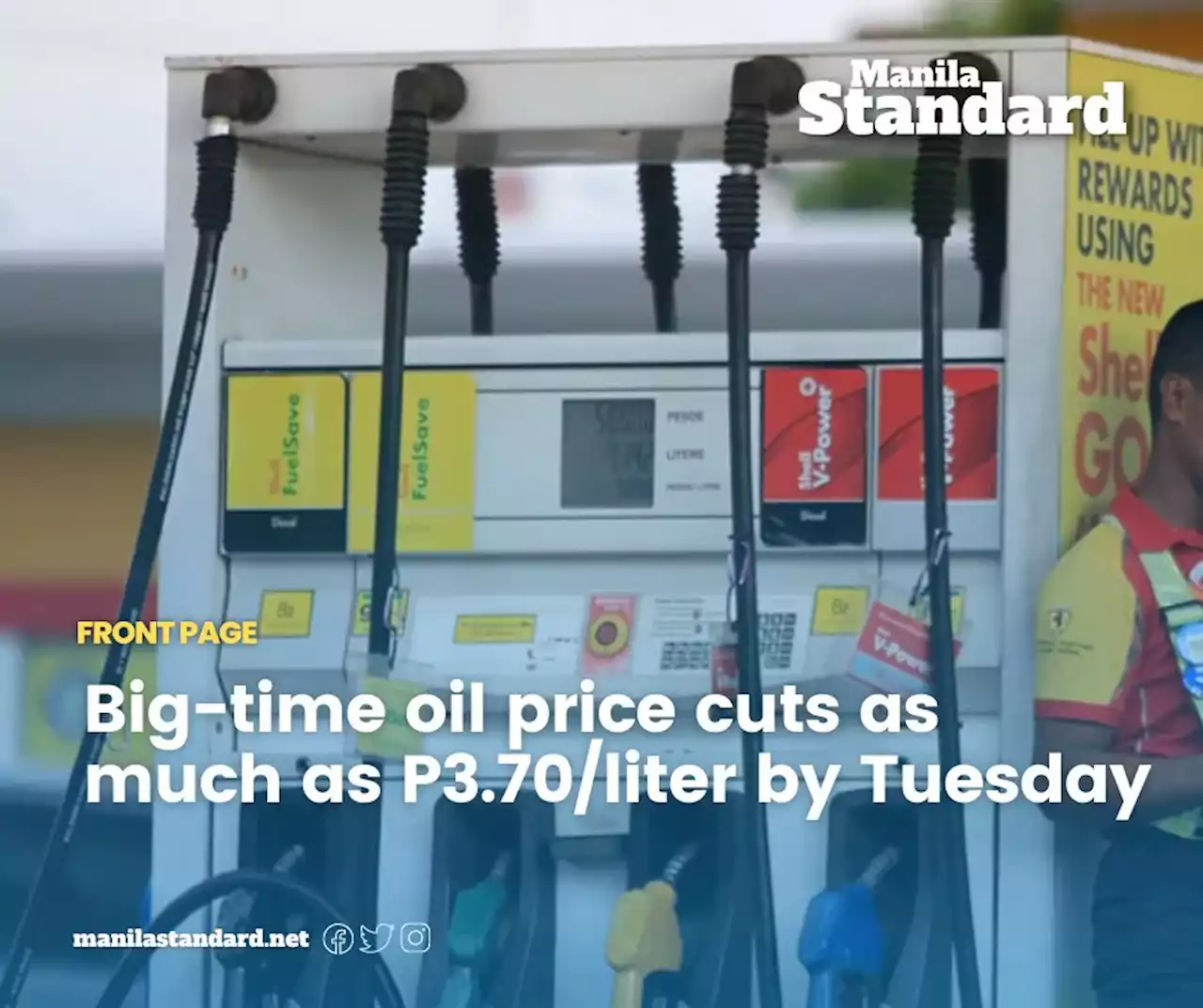 Big-time oil price cuts as much as P3.70/liter by Tuesday