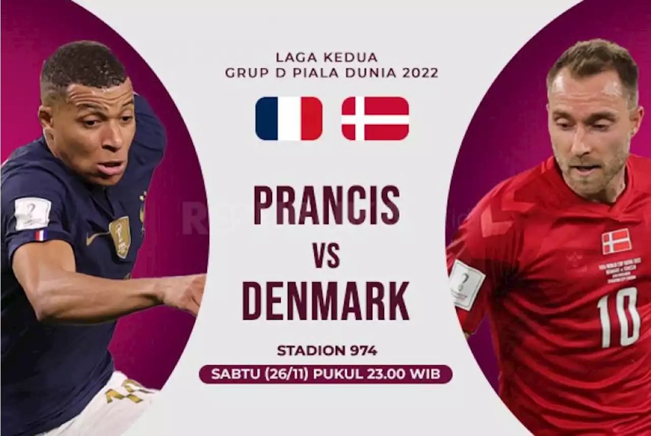 Infografis Piala Dunia 2022 Prancis Vs Denmark: |em|Les Bleus |/em|Memburu 16 Besar |Republika Online