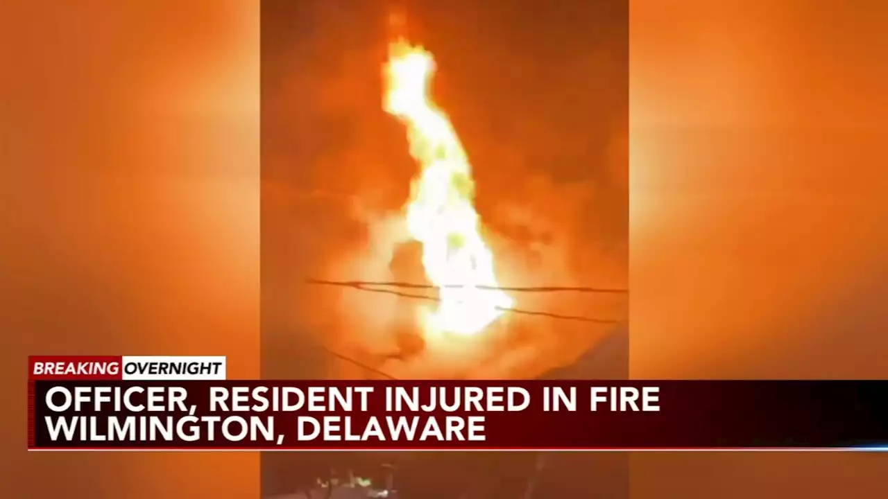 2 hospitalized, including police officer, after massive house fire in Wilmington