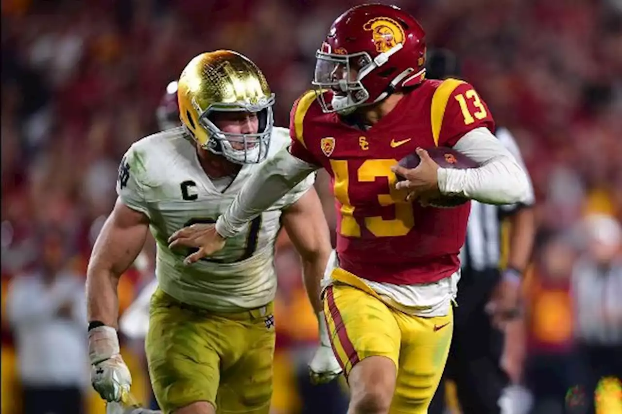 Caleb Williams' Heisman showcase carries USC to win over Irish