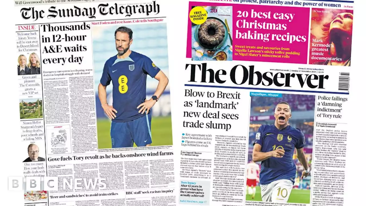 Newspaper headlines: 'Thousands in 12-hour A&E wait' and Brexit 'blow'